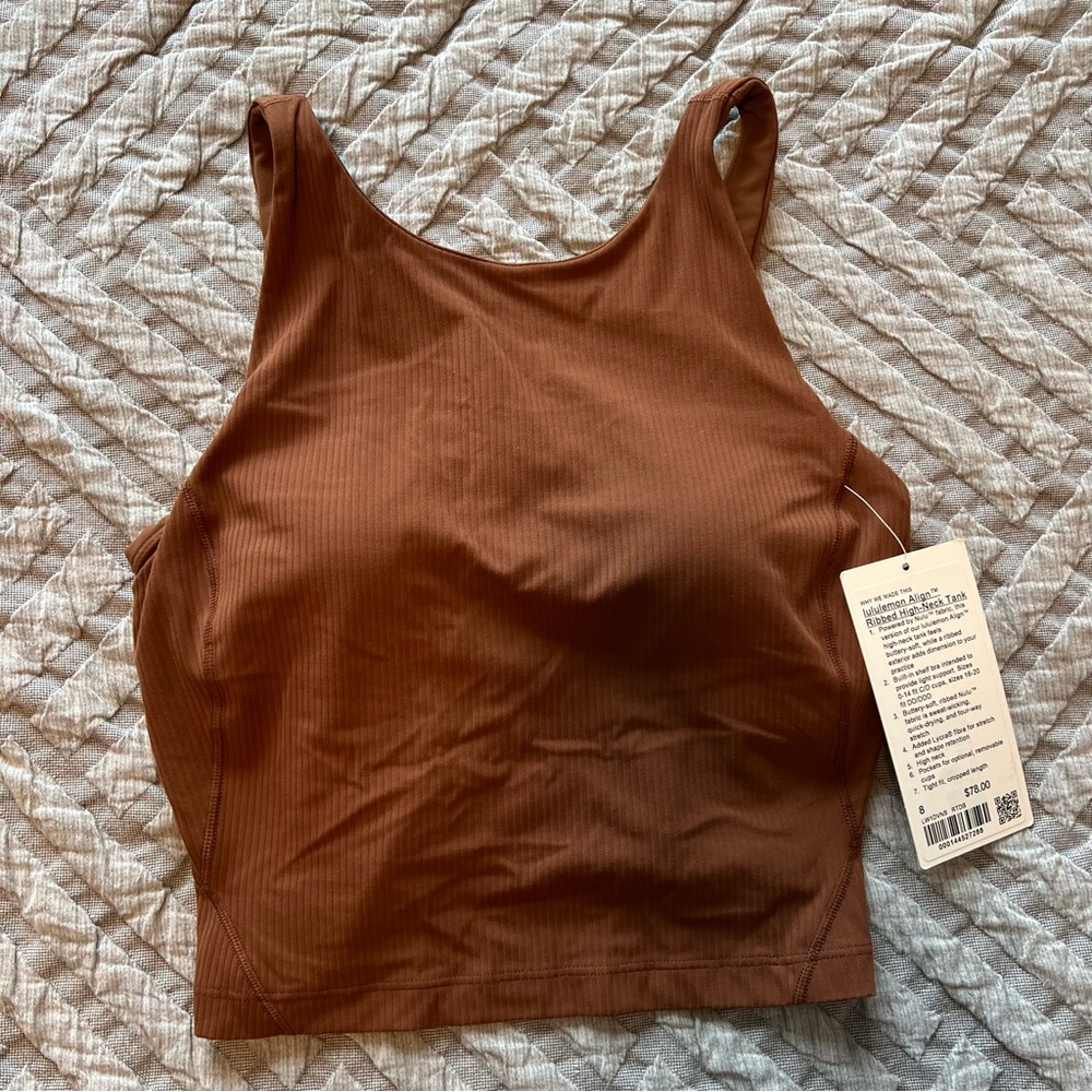 NWT Ribbed Lululemon Brown High-Neck Align Top